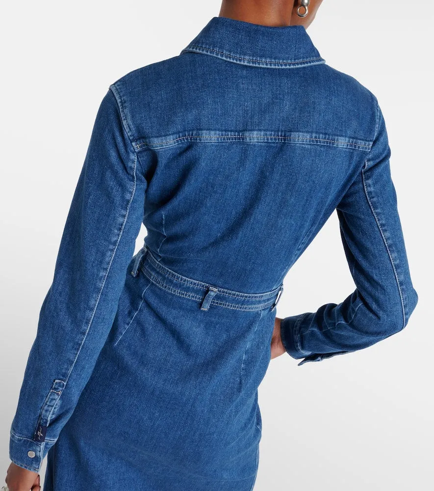7 For All Mankind Denim midi dress