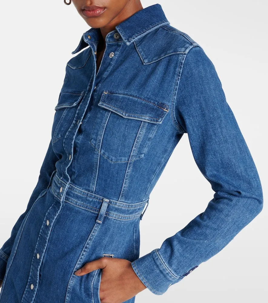 7 For All Mankind Denim midi dress