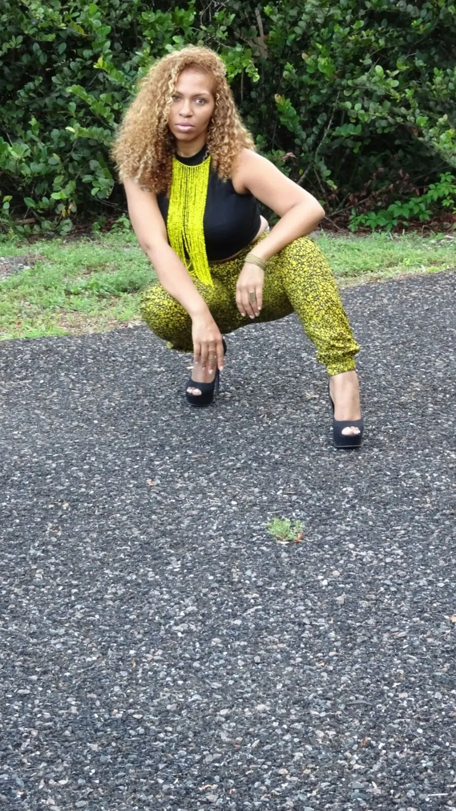 African Print Jogger pants - Yellow/Black Fern Print