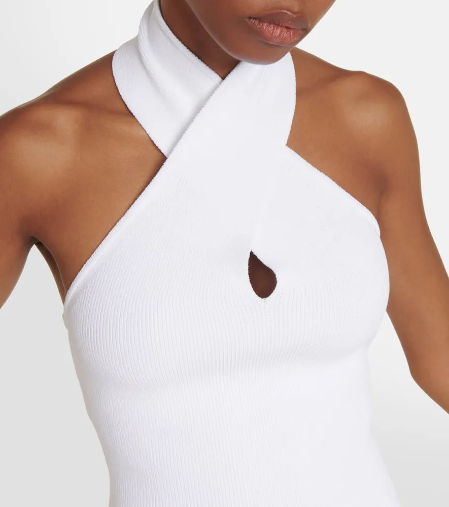 Alaia Halterneck bodycon midi dress