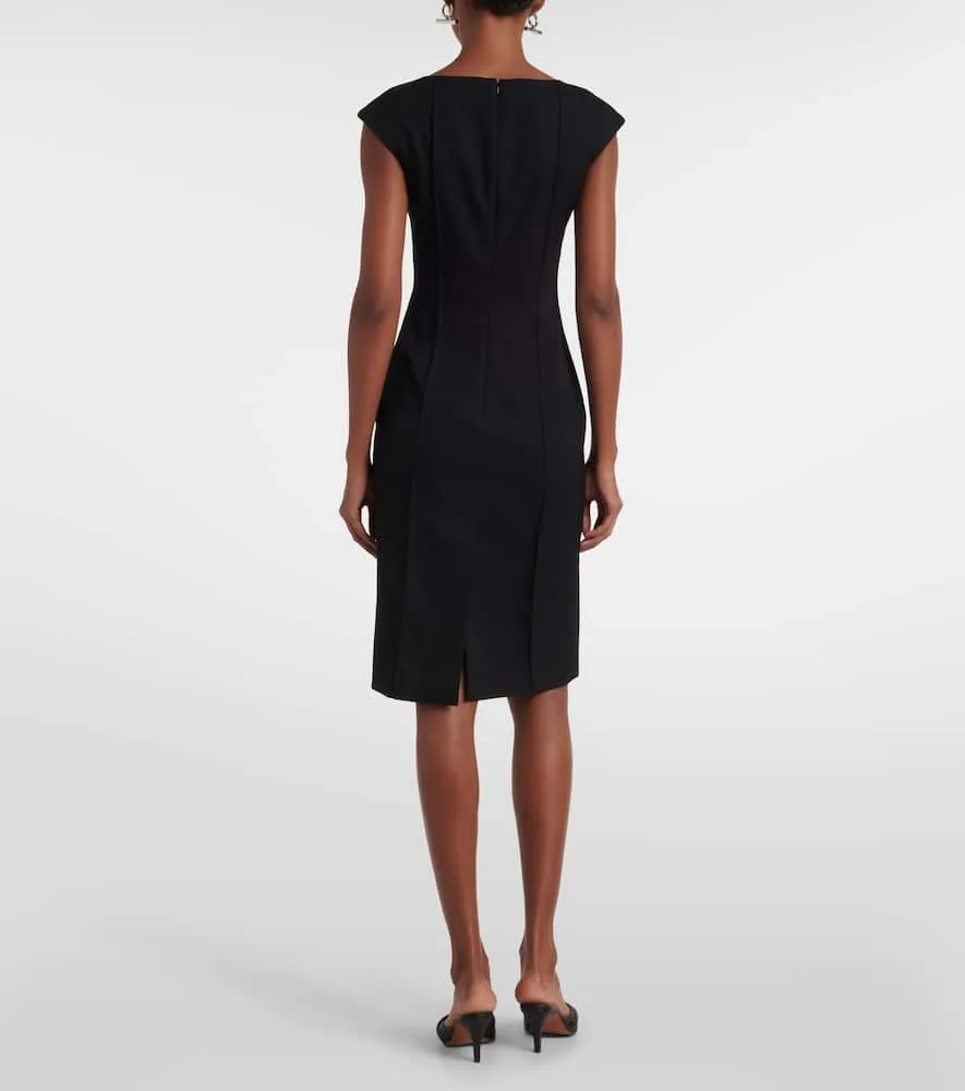 Alexander McQueen Pintuck wool midi dress