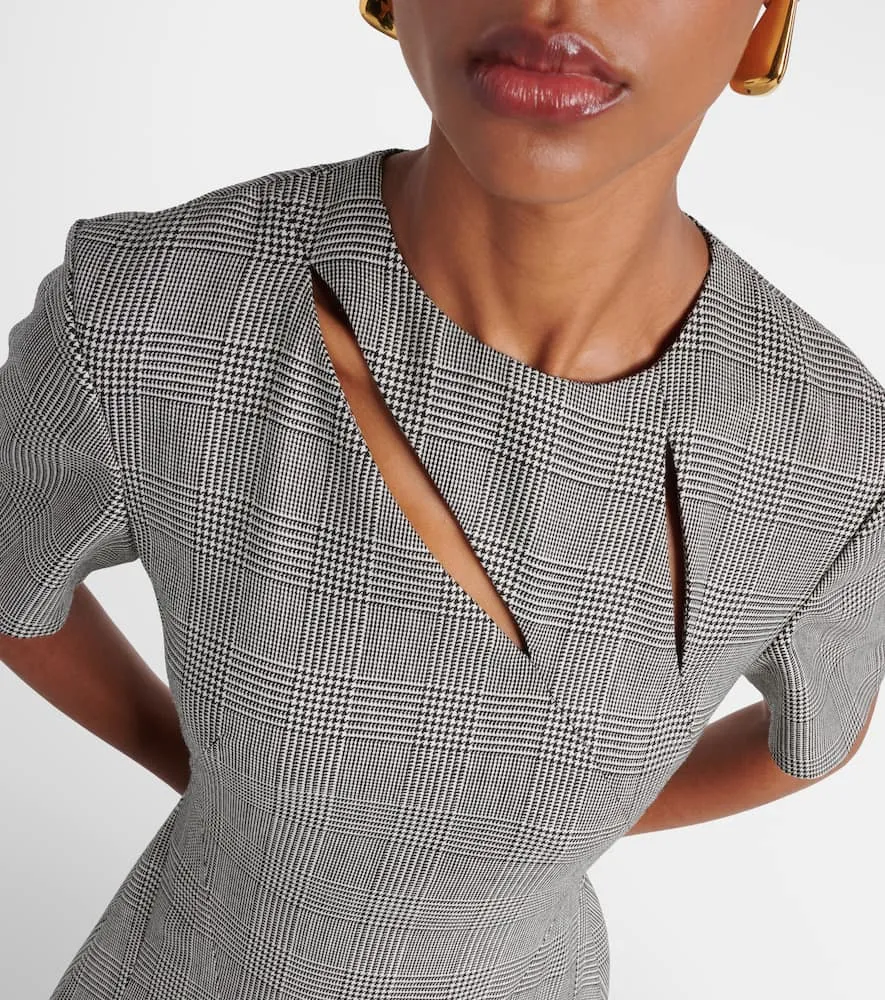 Alexander McQueen Prince of Wales checked wool maxi dress