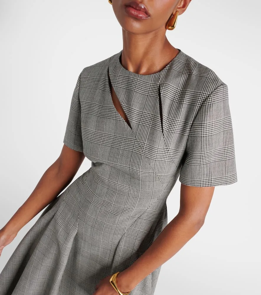Alexander McQueen Prince of Wales checked wool maxi dress