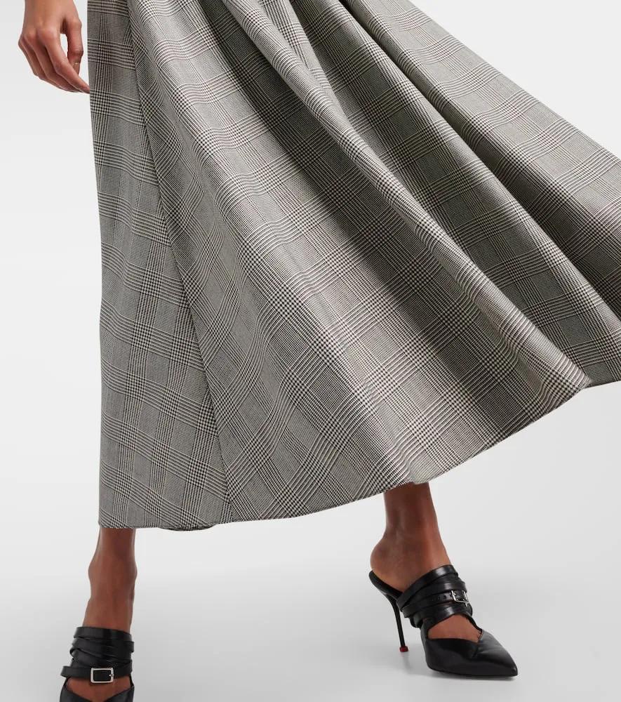 Alexander McQueen Prince of Wales checked wool maxi dress