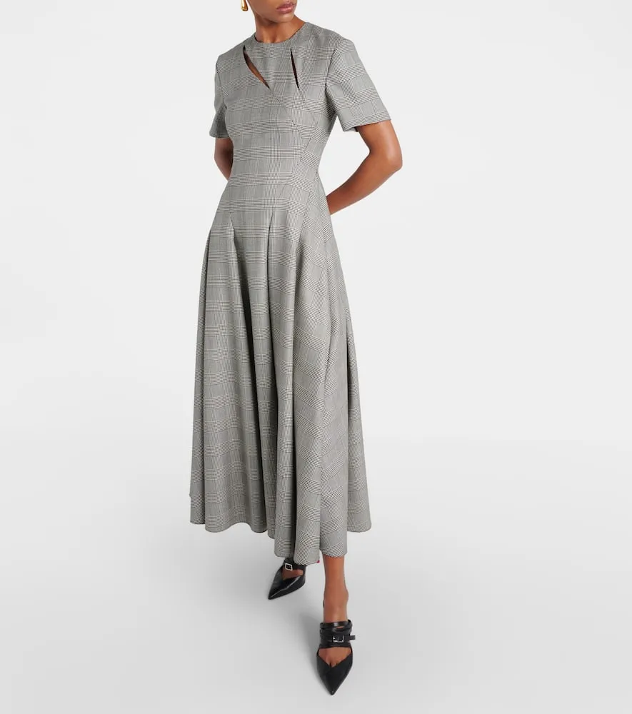 Alexander McQueen Prince of Wales checked wool maxi dress