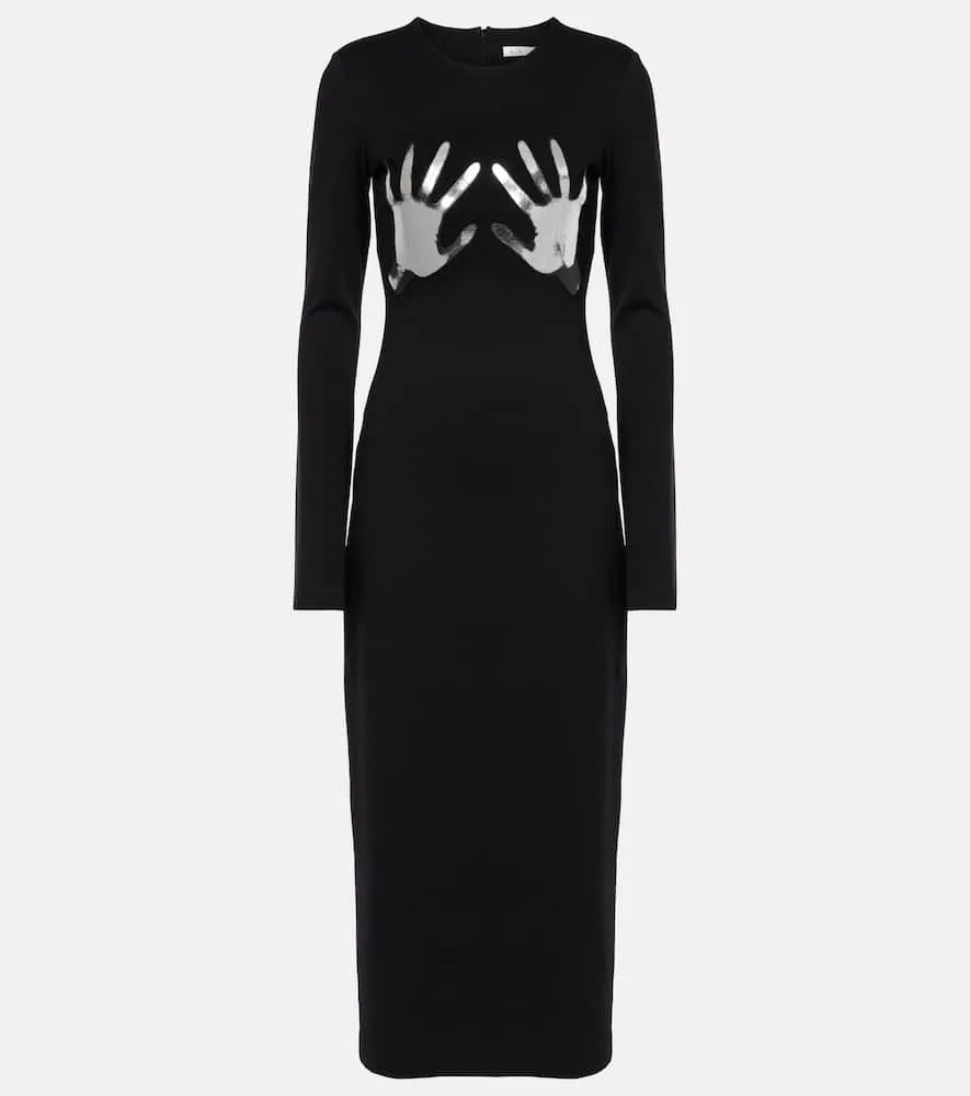 Area Patch-appliqu√É¬© jersey midi dress