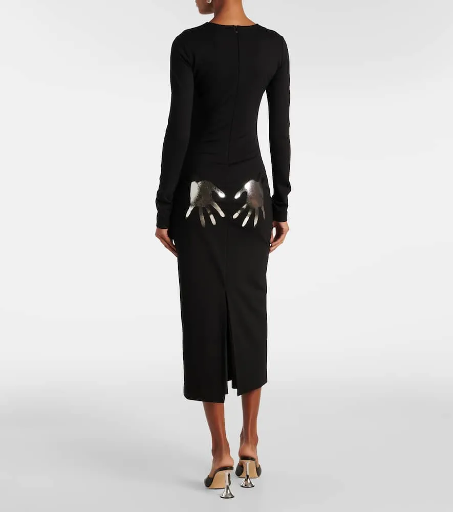 Area Patch-appliqu√É¬© jersey midi dress