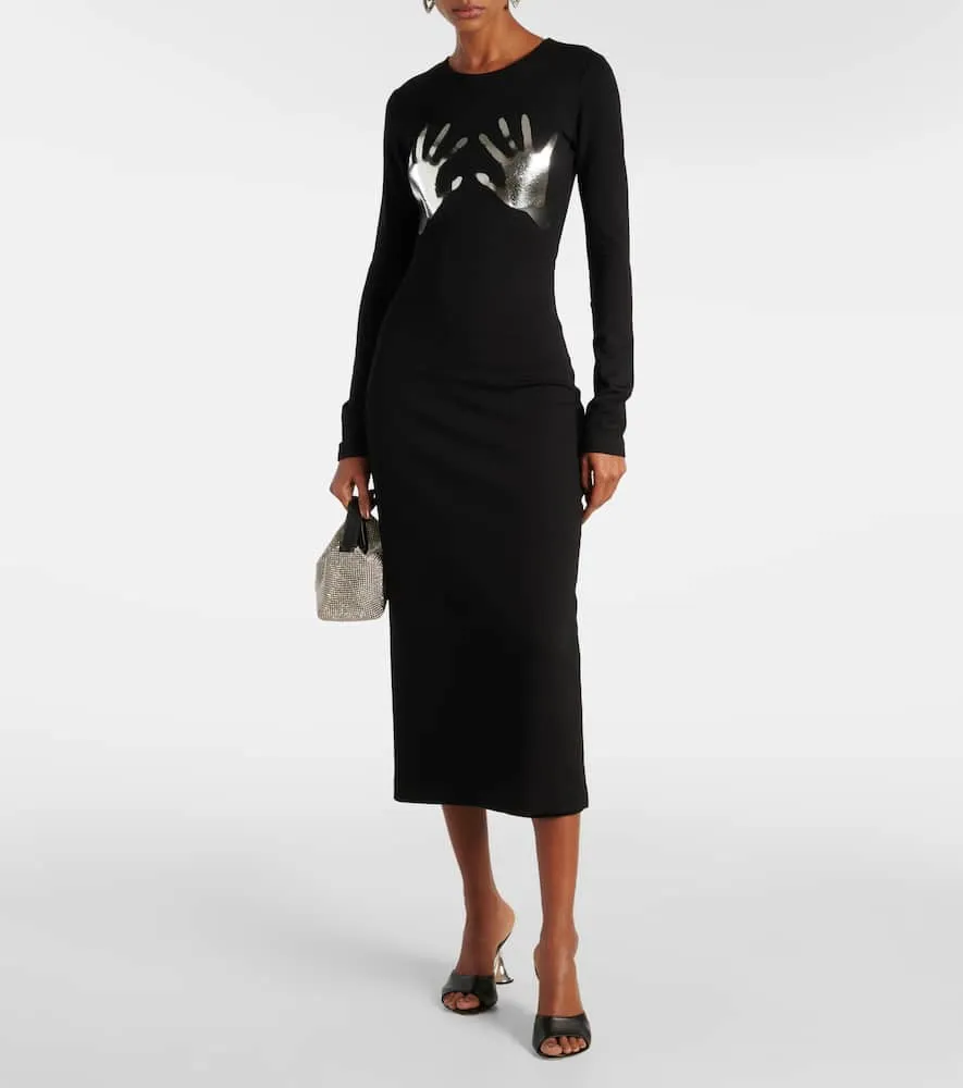 Area Patch-appliqu√É¬© jersey midi dress