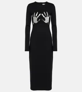 Area Patch-appliqu√É¬© jersey midi dress