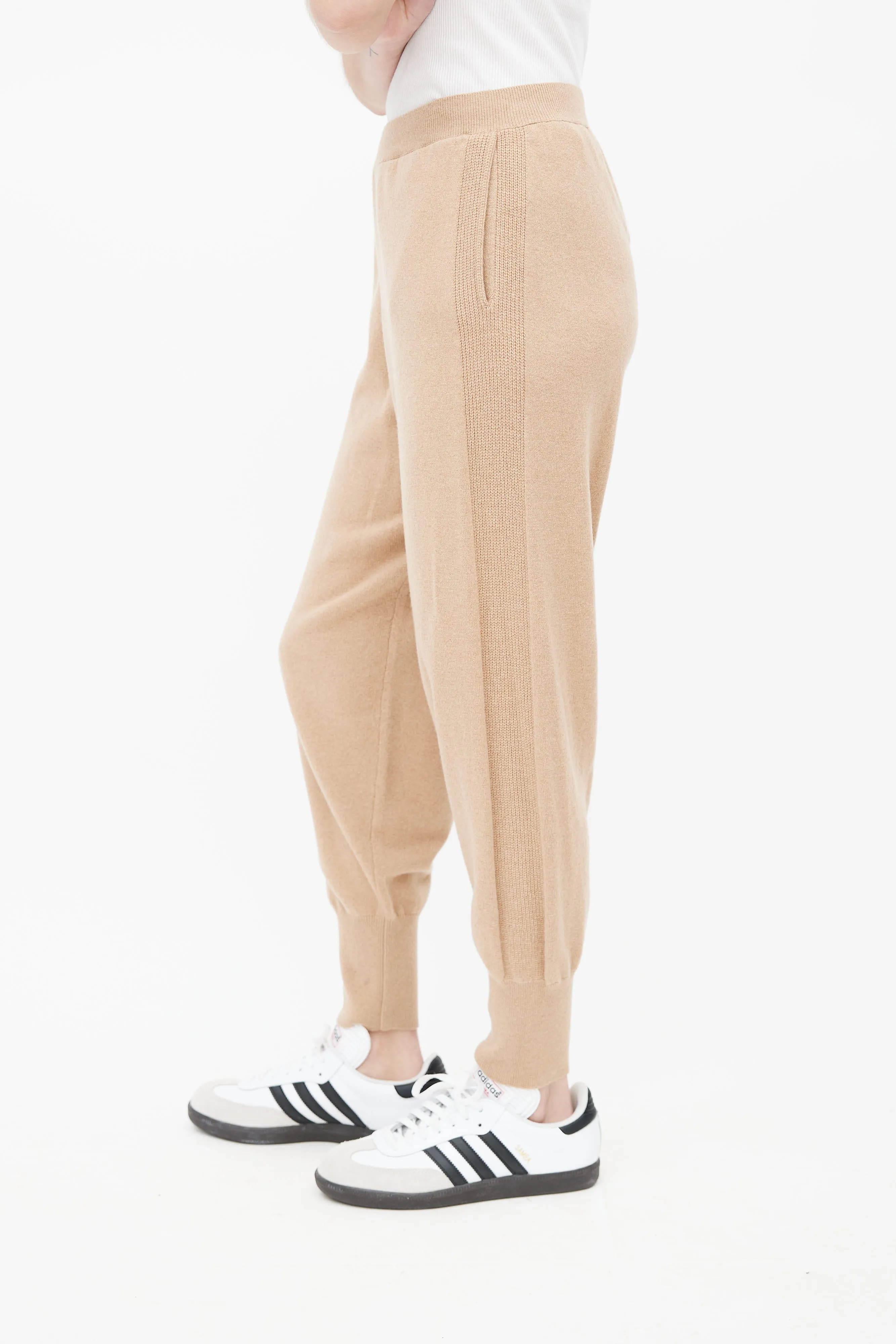 Beige Cashmere Knit Jogger