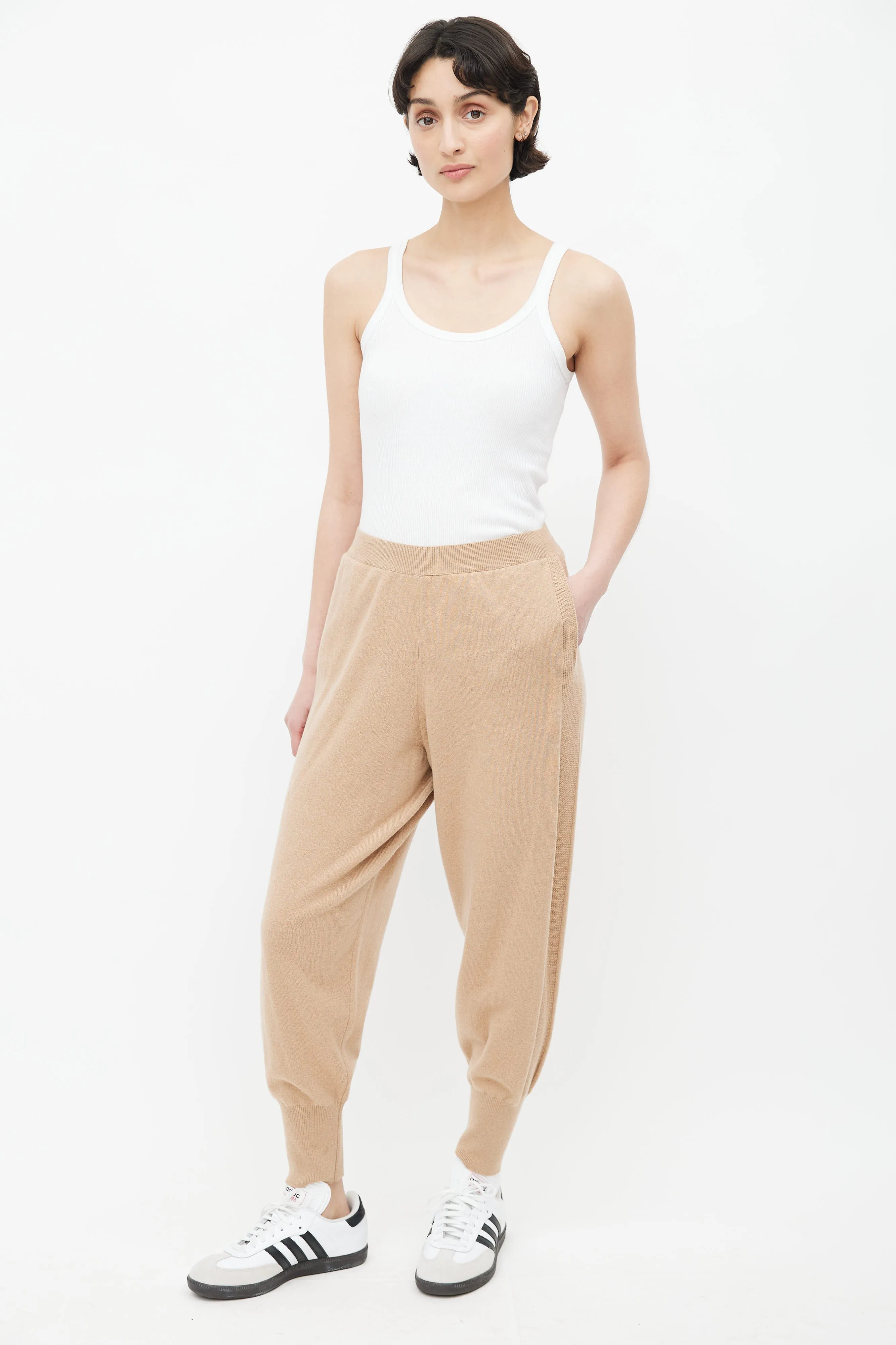Beige Cashmere Knit Jogger