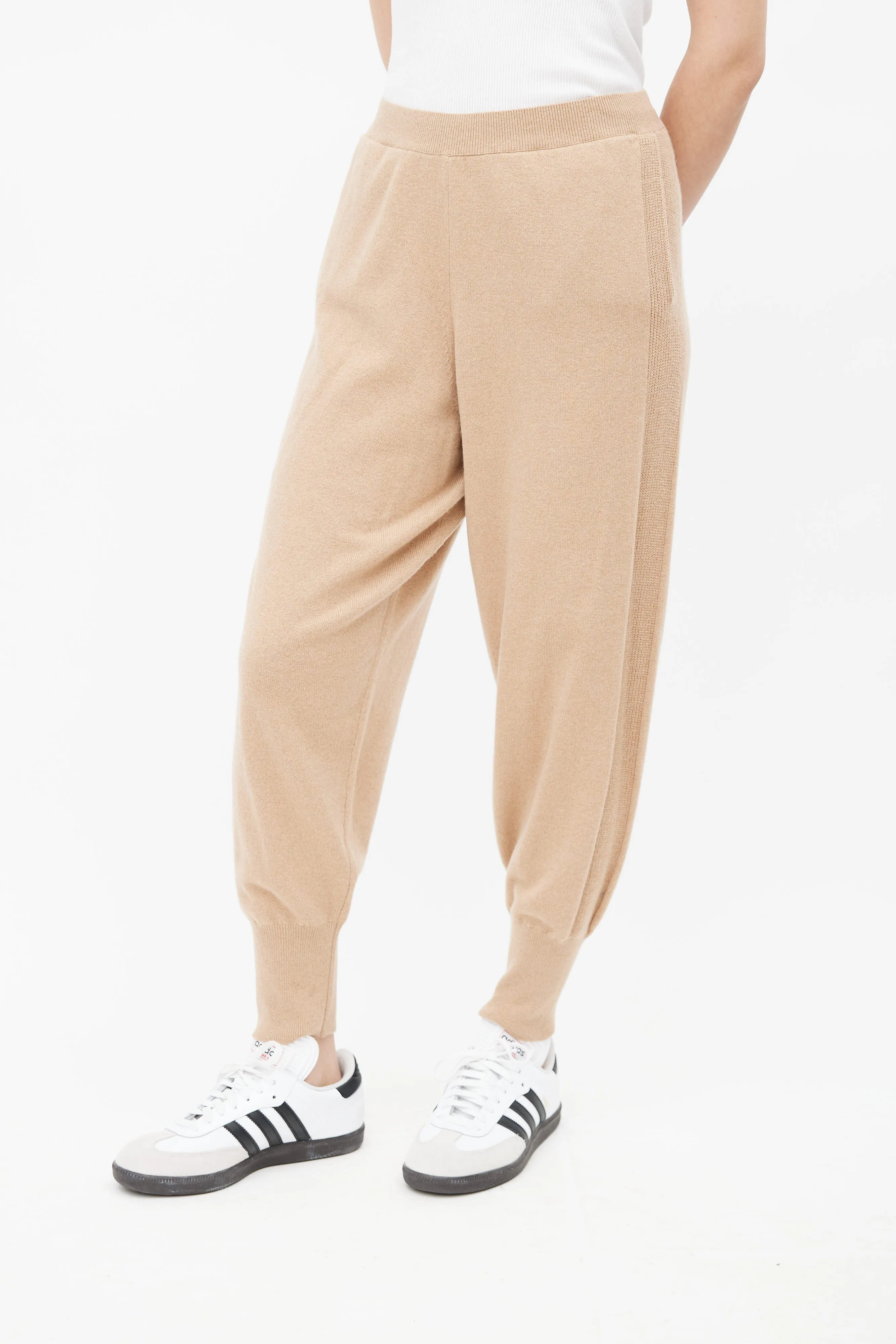 Beige Cashmere Knit Jogger