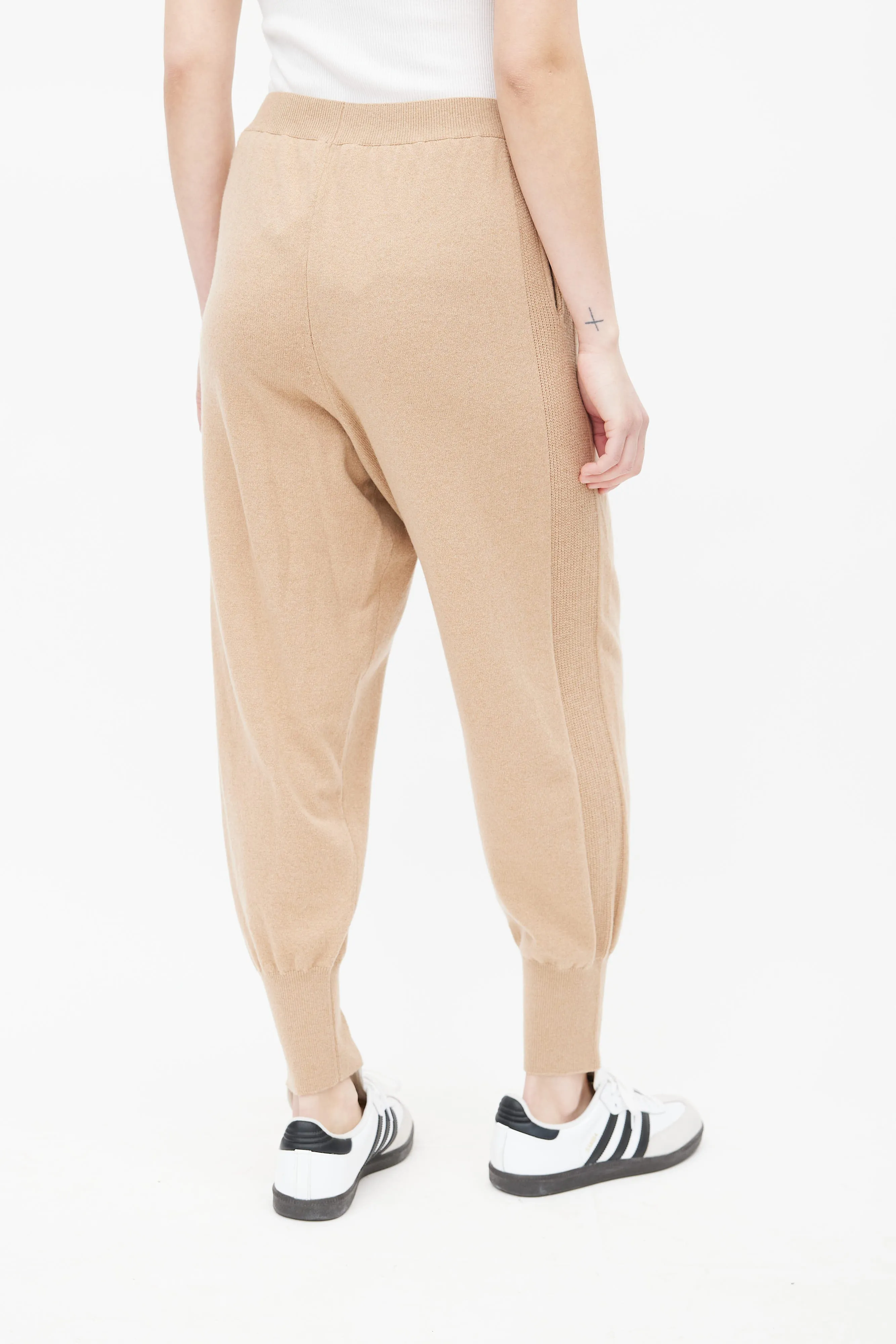 Beige Cashmere Knit Jogger