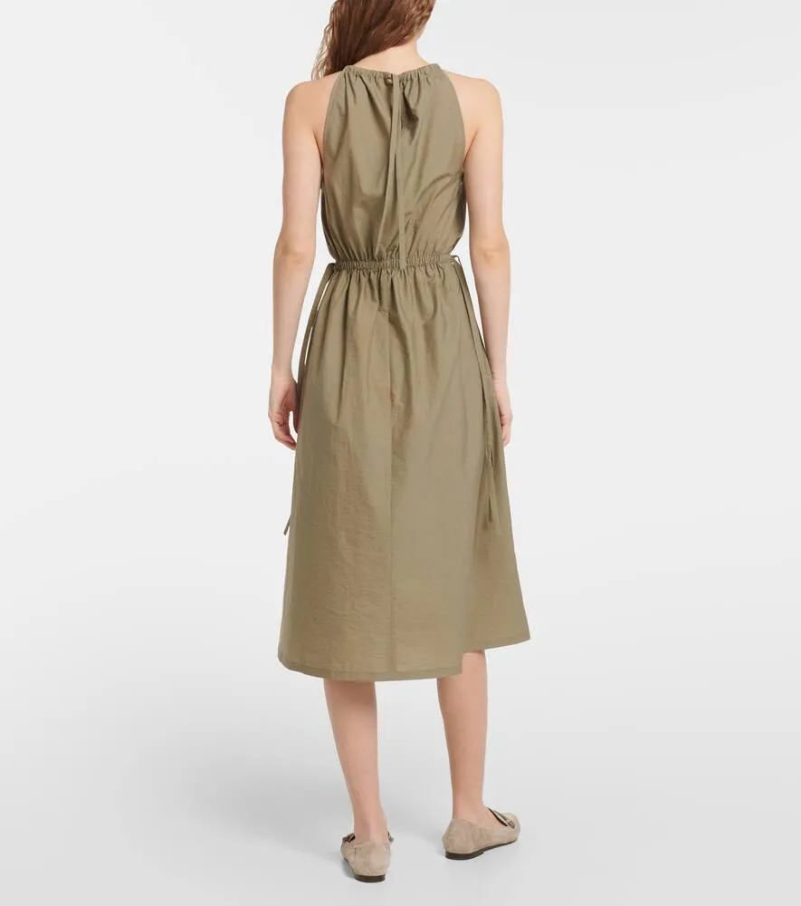 Brunello Cucinelli Halterneck cotton-blend midi dress