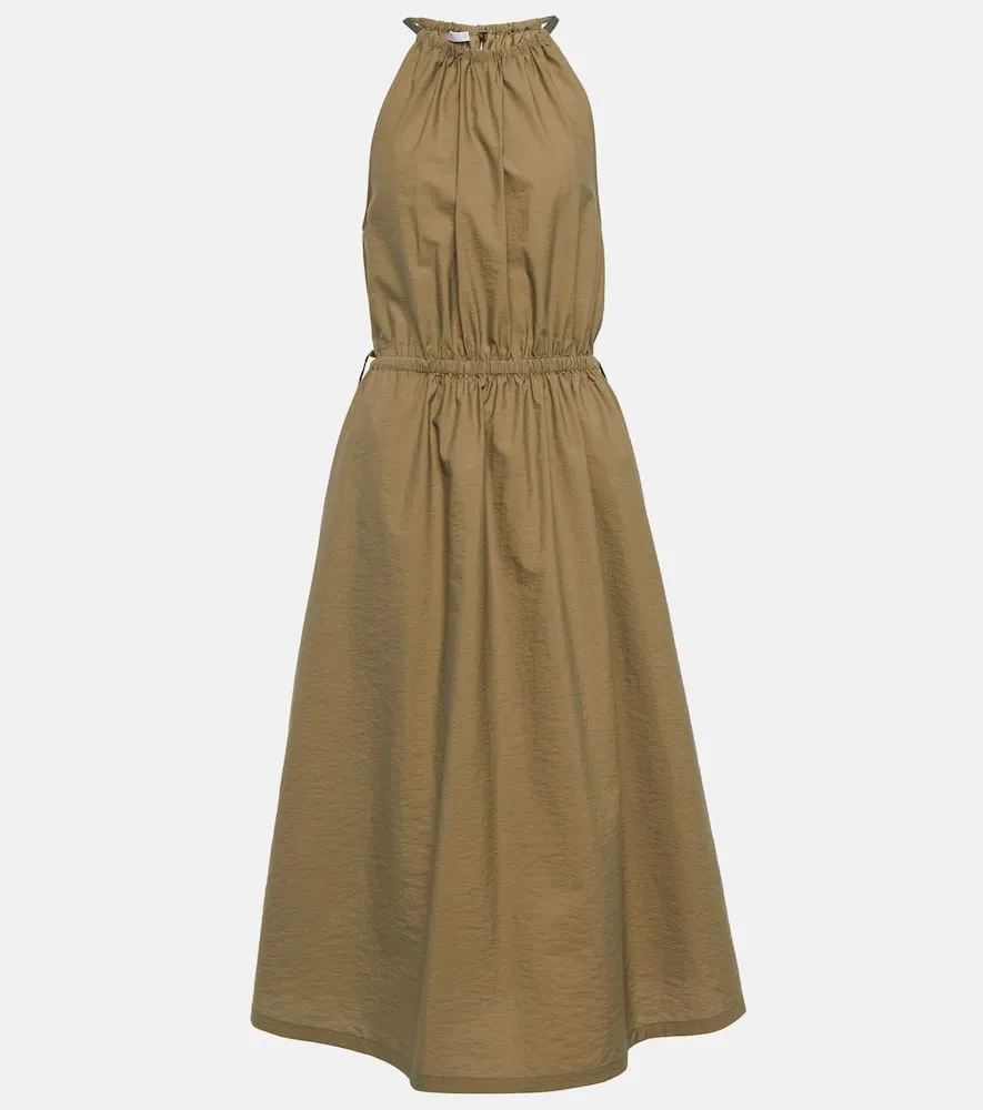 Brunello Cucinelli Halterneck cotton-blend midi dress