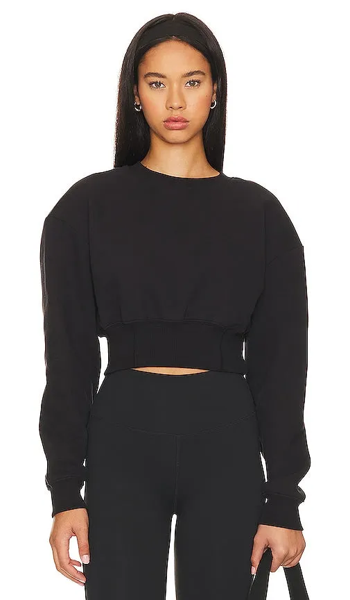 Camila Coelho Jasmine Cropped Sweatshirt in Black