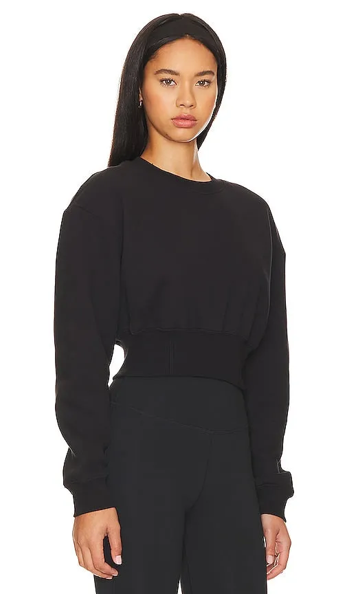 Camila Coelho Jasmine Cropped Sweatshirt in Black