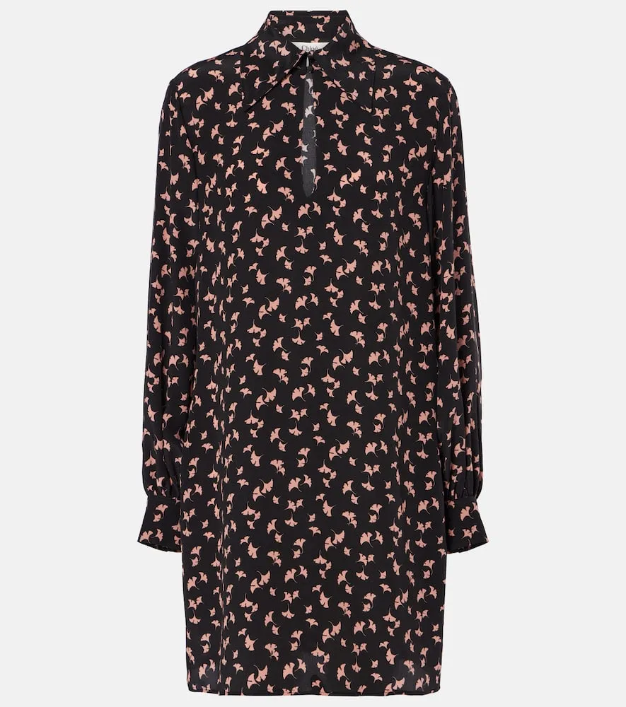 Chloe Floral silk chiffon minidress
