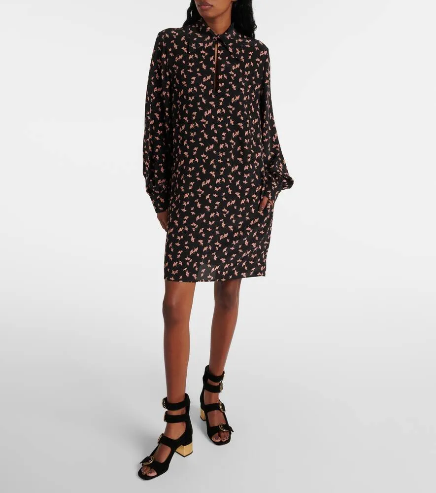 Chloe Floral silk chiffon minidress