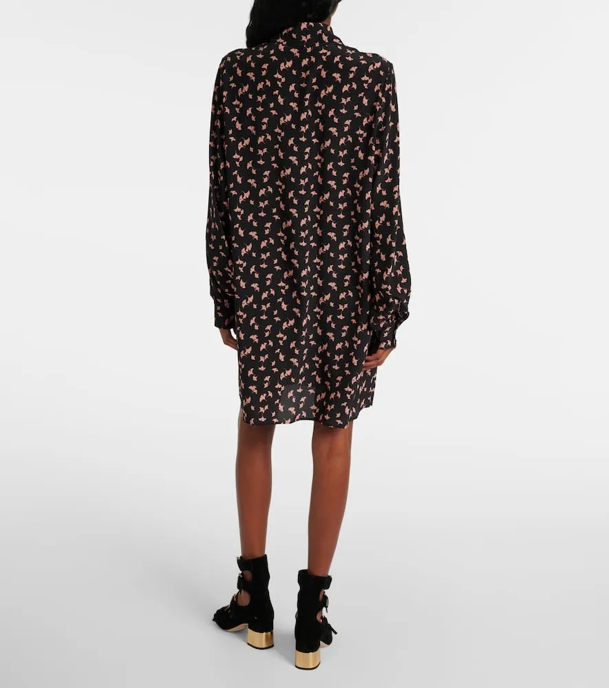 Chloe Floral silk chiffon minidress
