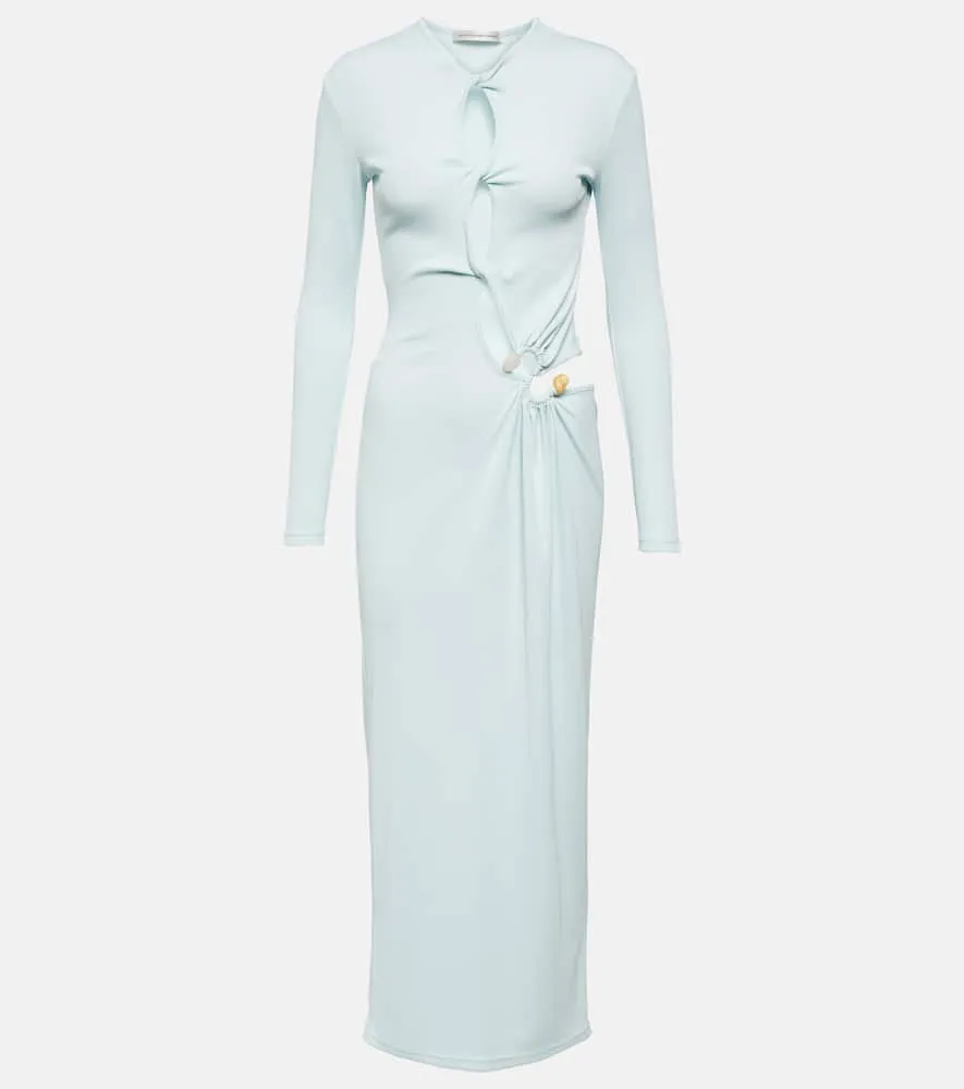 Christopher Esber Gathered cutout jersey midi dress
