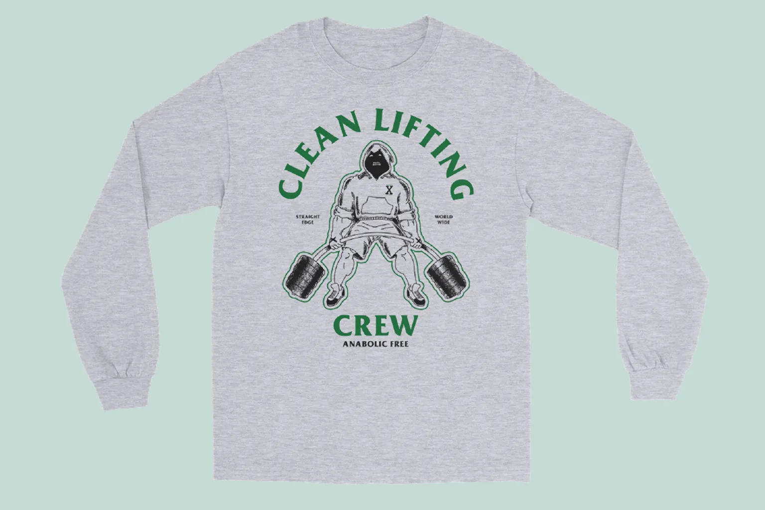 Clean Lifting Crew Long Sleeve Tee in Gray