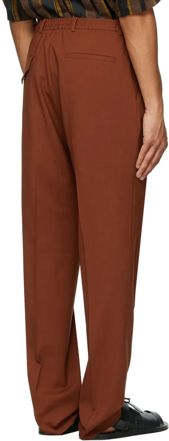CMMN SWDN Orange Wool Jez Pleated Trousers