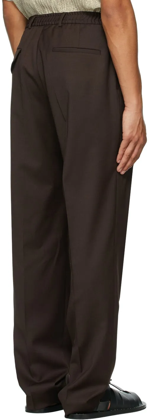 CMMN SWDN SSENSE Exclusive Brown Wool Jez Pleated Trousers