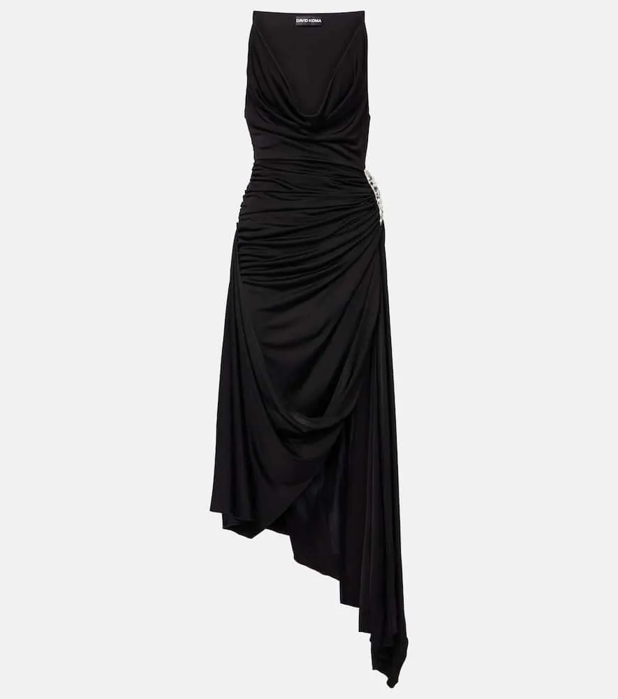 David Koma Asymmetric crystal-embellished gown