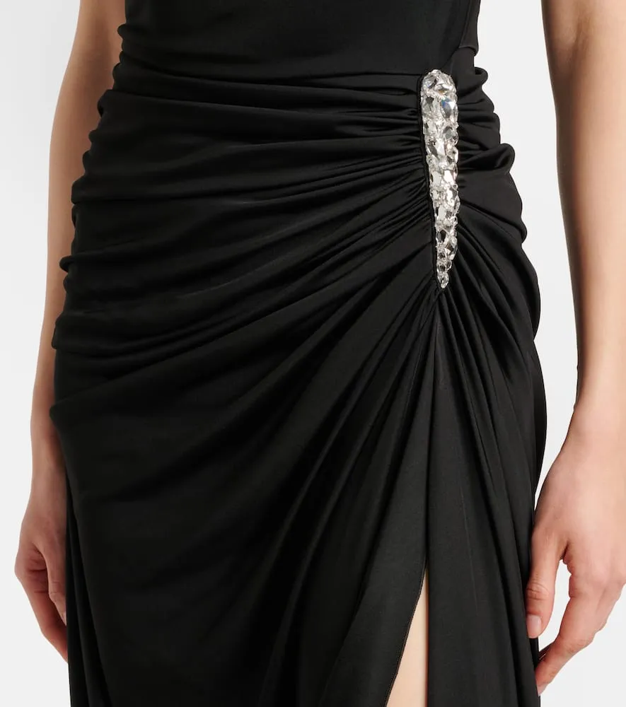 David Koma Asymmetric crystal-embellished gown