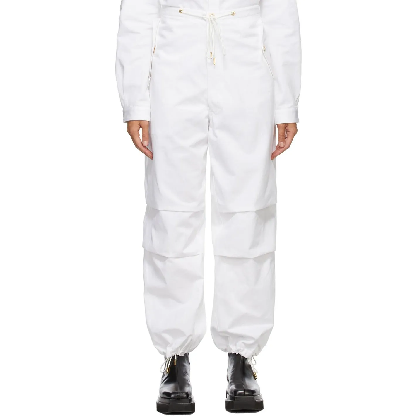 Dion Lee White Cotton Parachute Trousers