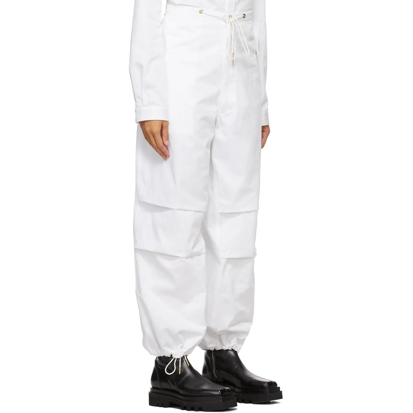 Dion Lee White Cotton Parachute Trousers