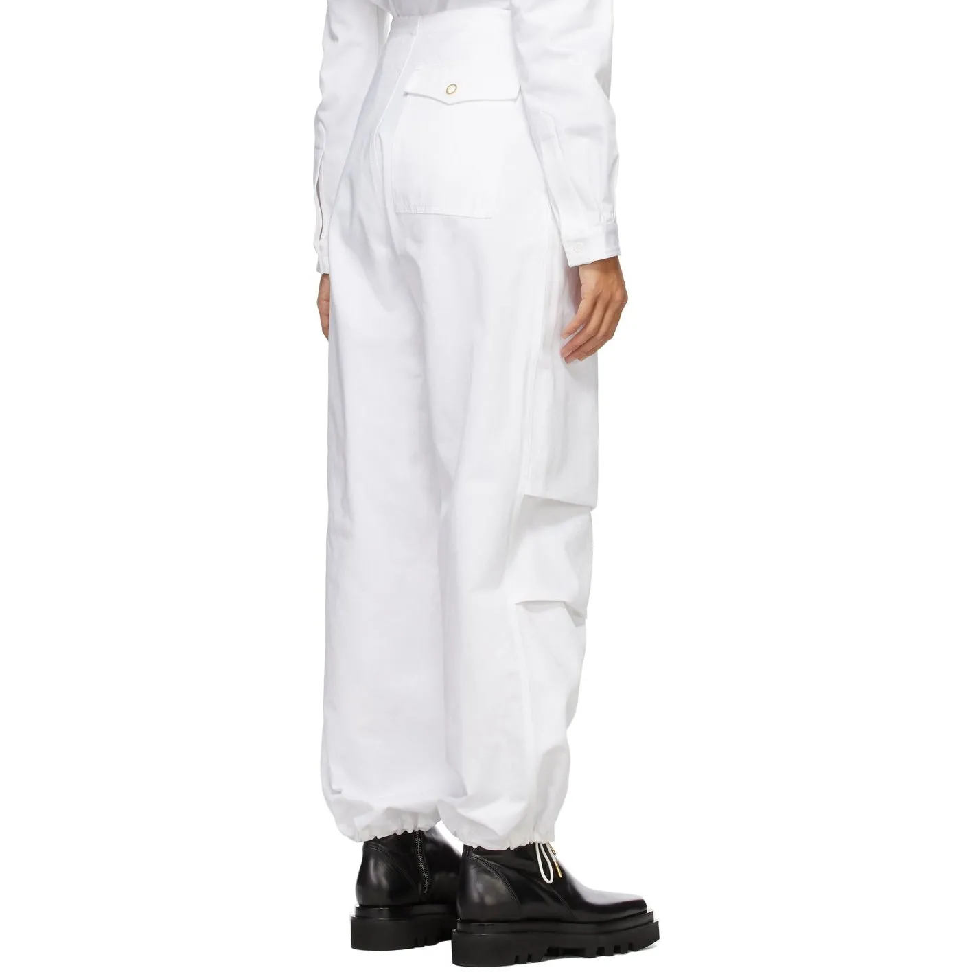 Dion Lee White Cotton Parachute Trousers