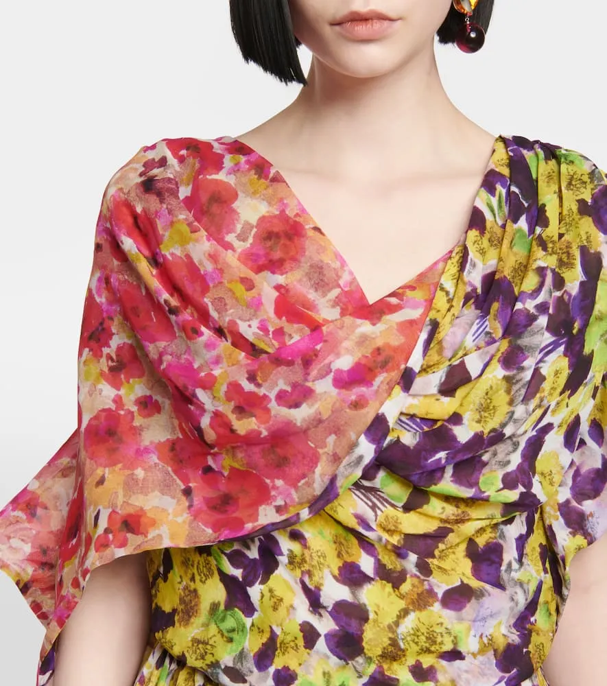 Dries Van Noten Floral gathered midi dress