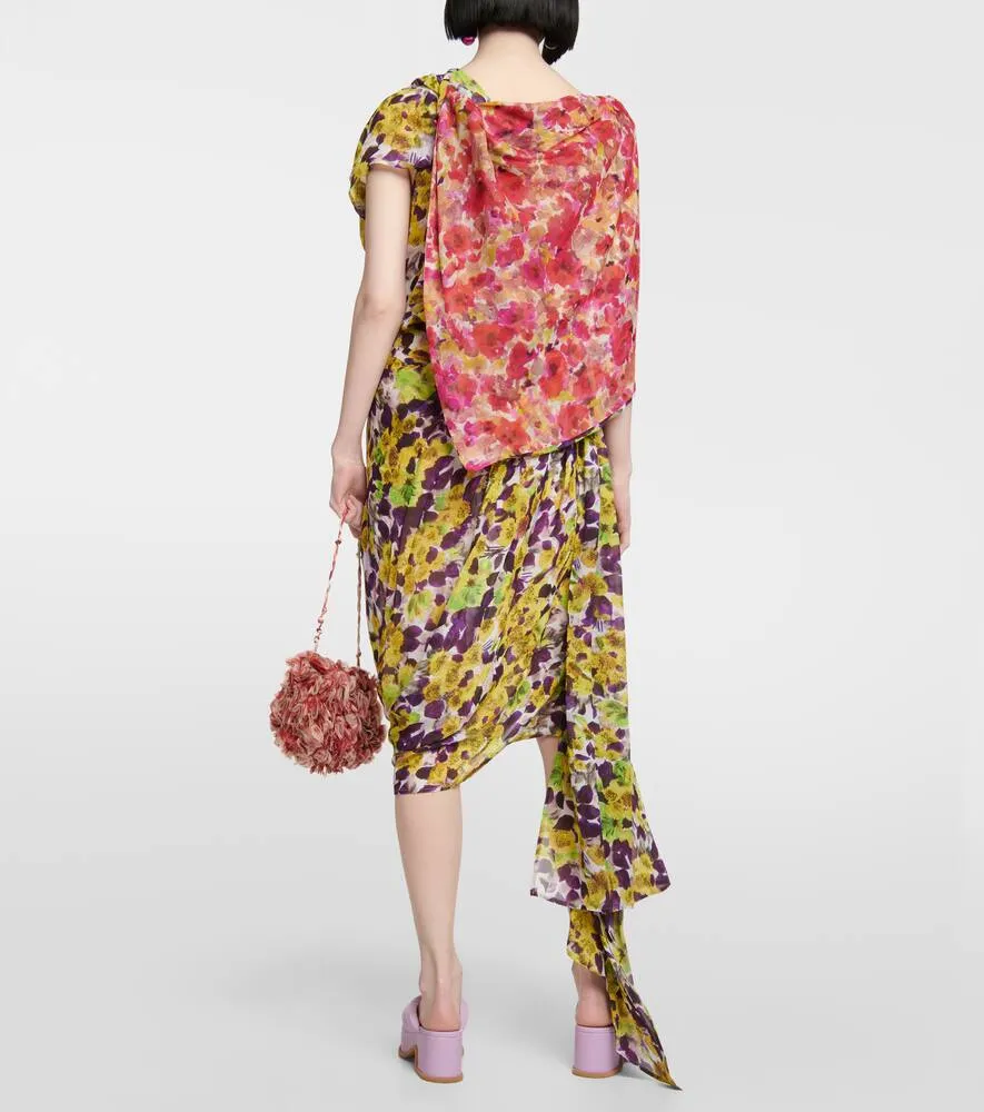 Dries Van Noten Floral gathered midi dress