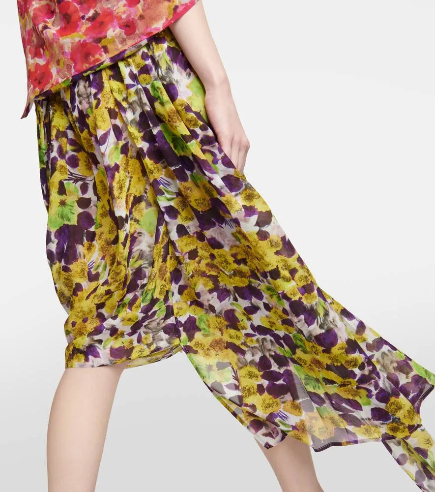Dries Van Noten Floral gathered midi dress