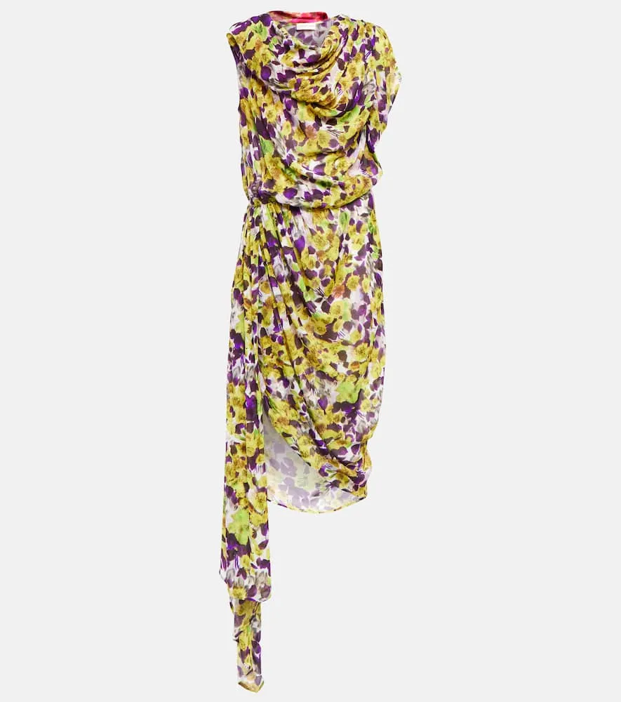 Dries Van Noten Floral gathered midi dress