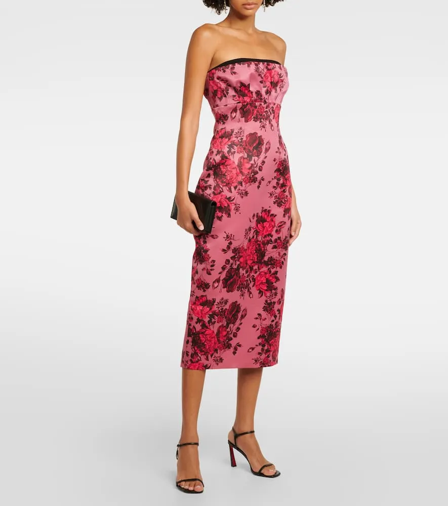 Emilia Wickstead Adalina floral strapless midi dress