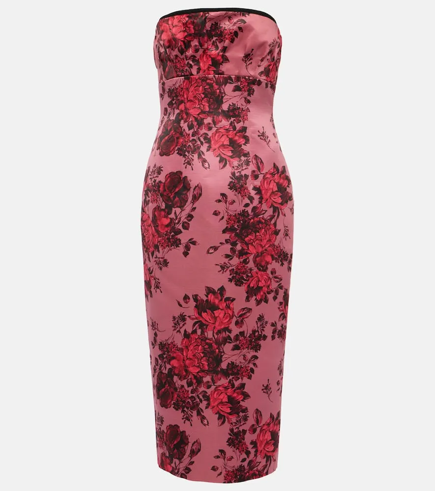 Emilia Wickstead Adalina floral strapless midi dress