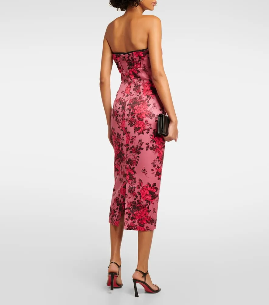 Emilia Wickstead Adalina floral strapless midi dress
