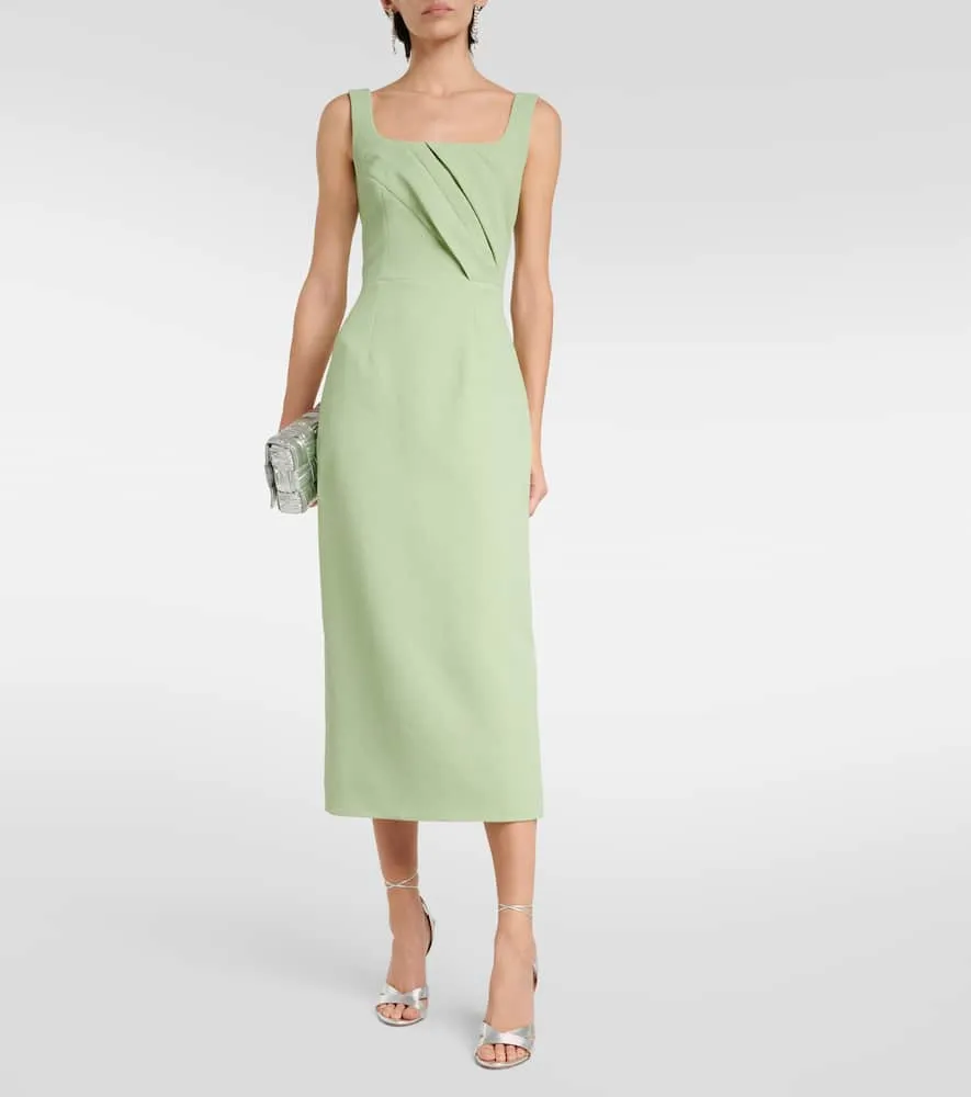 Emilia Wickstead Arina pleated crêpe midi dress