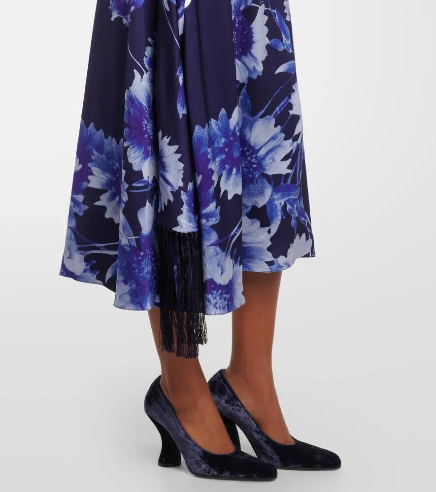 Erdem Draped floral cocktail dress
