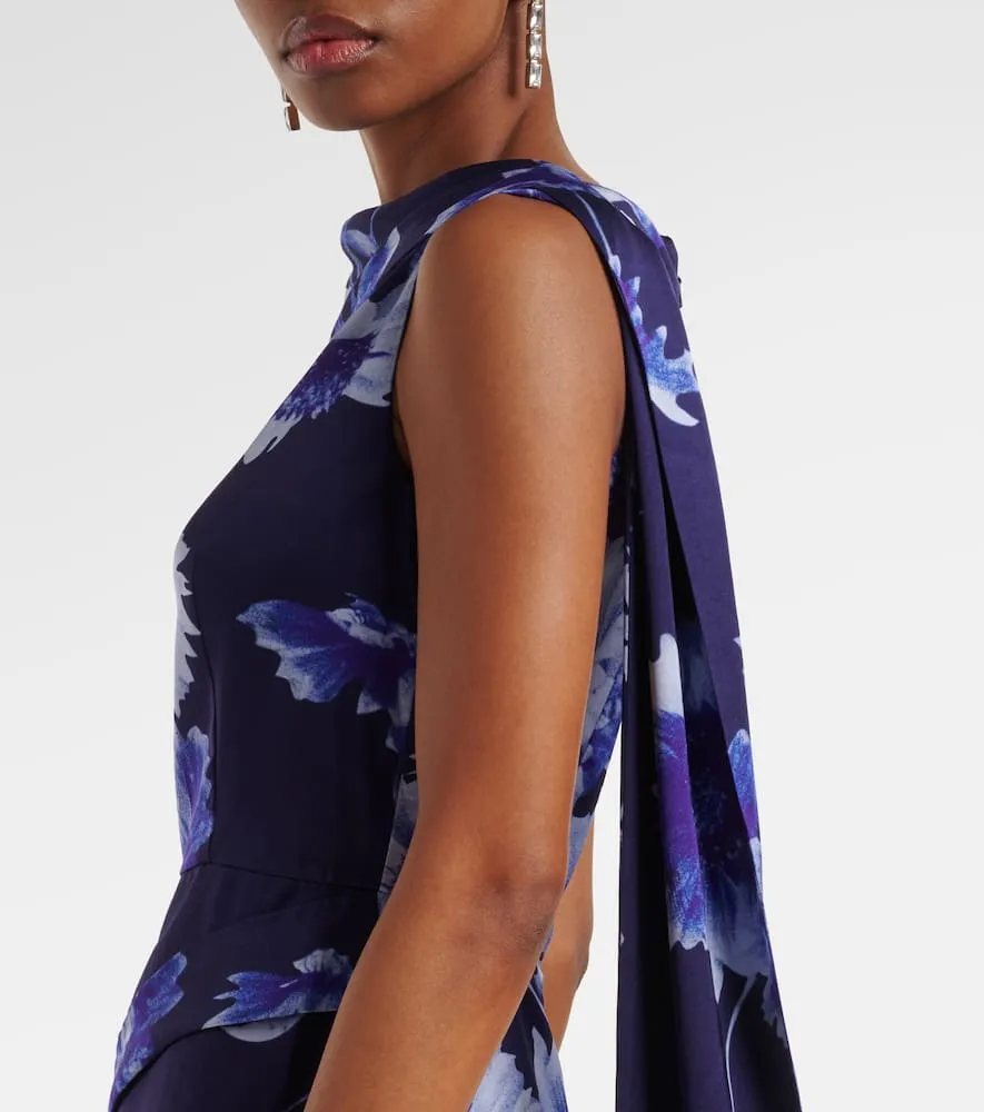Erdem Draped floral cocktail dress