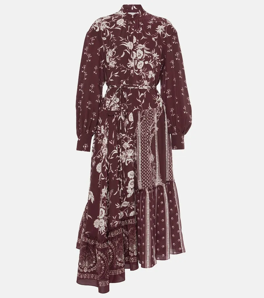 Erdem Ruffled floral silk midi dress