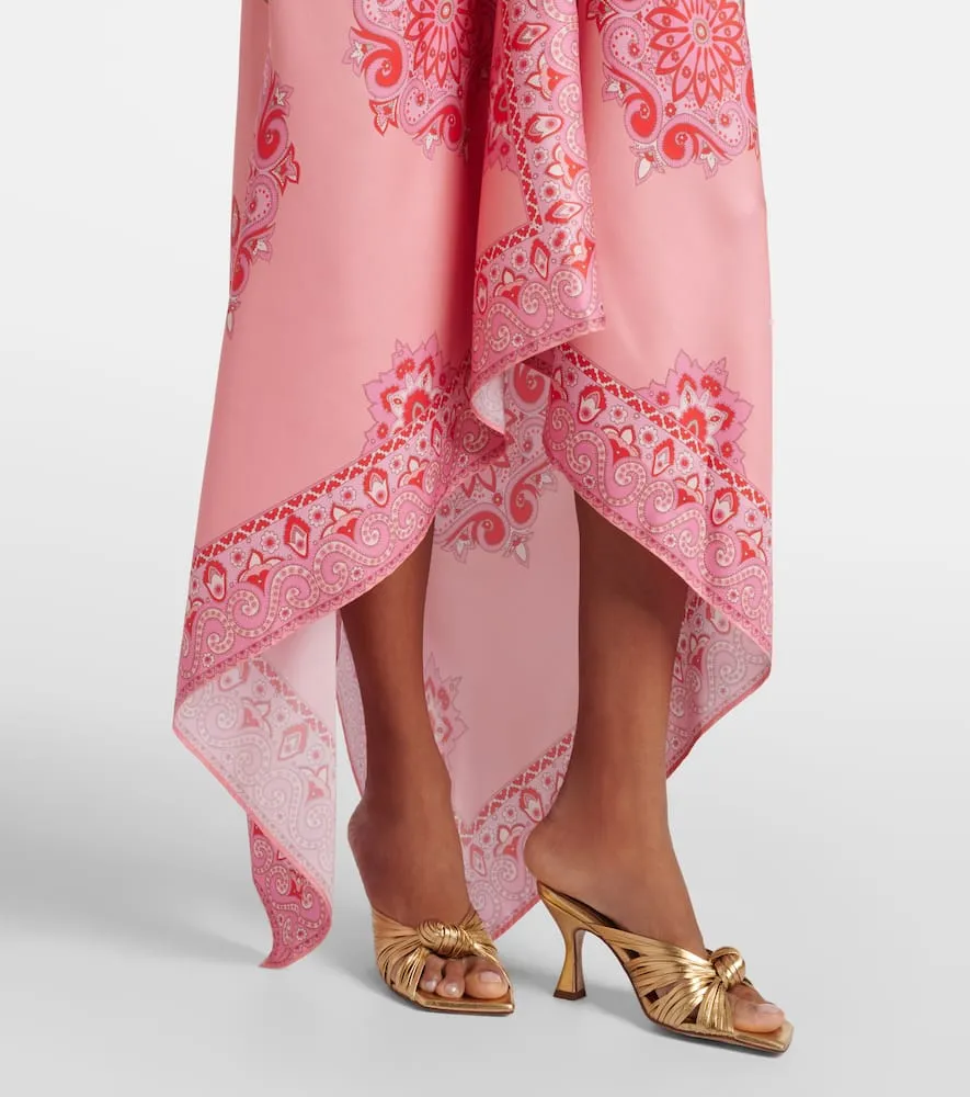 Etro Paisley asymmetric silk midi dress