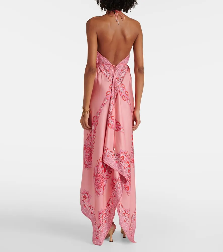Etro Paisley asymmetric silk midi dress