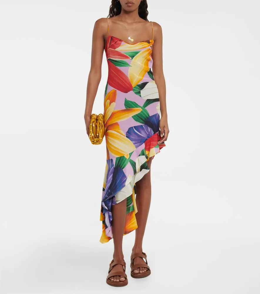 Etro Printed asymmetrical midi dress