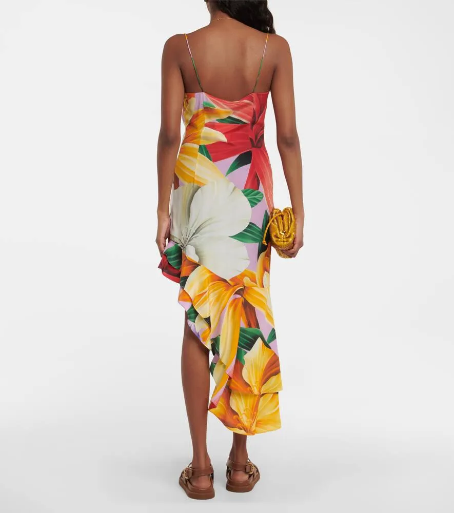 Etro Printed asymmetrical midi dress