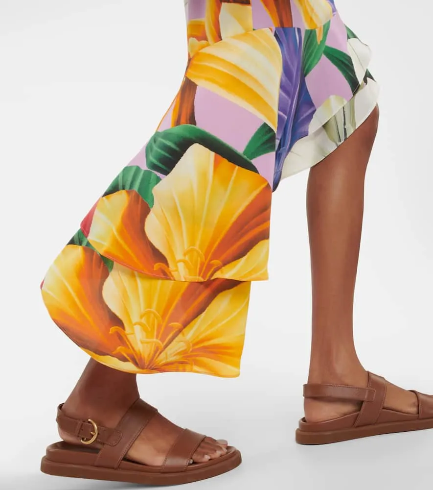 Etro Printed asymmetrical midi dress