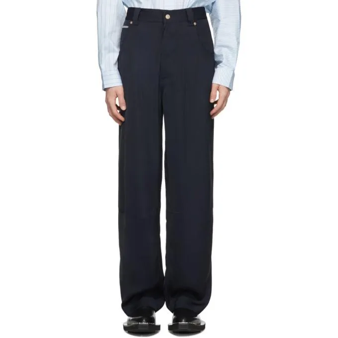 Eytys Navy Satin Titan Trousers